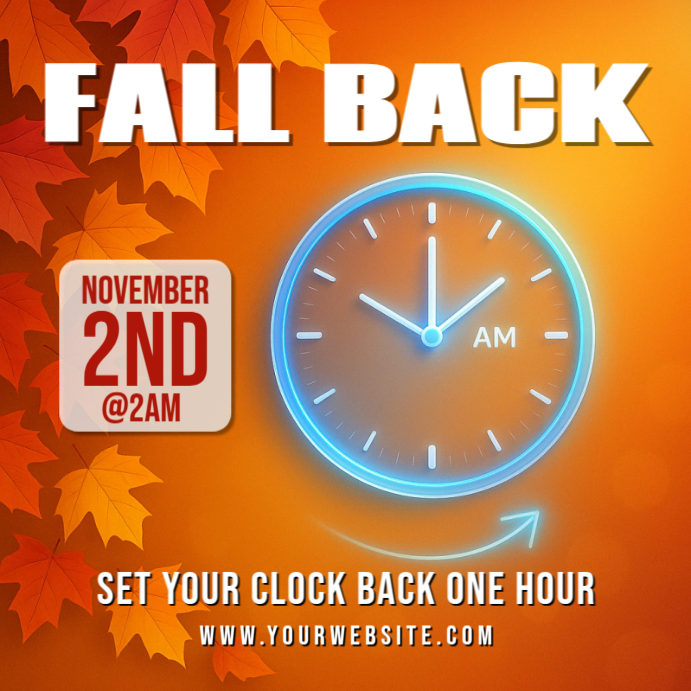 Red Modern & Minimal Fall Back Pos Instagram Template | PosterMyWall