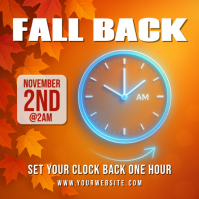 Red Modern & Minimal Fall Back Pos Instagram template