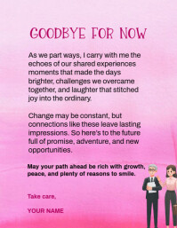 Red Modern & Minimal Farewell Wishes Template Design Flyer (us Letter)
