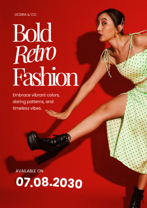 Red Modern & Minimal Fashion Introduction A4 template