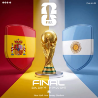 Red Modern & Minimal FIFA World Cup Final Square Video Quadrat (1:1) template