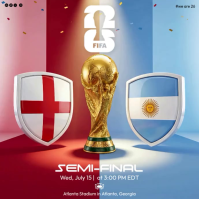 Red Modern & Minimal FIFA World Cup Semi-Final Square Video Quadrat (1:1) template