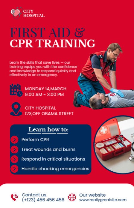 First Aid And Cpr Training Template | PosterMyWall