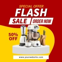 Red Modern & Minimal Flash Sale Appliances Instagram Post template