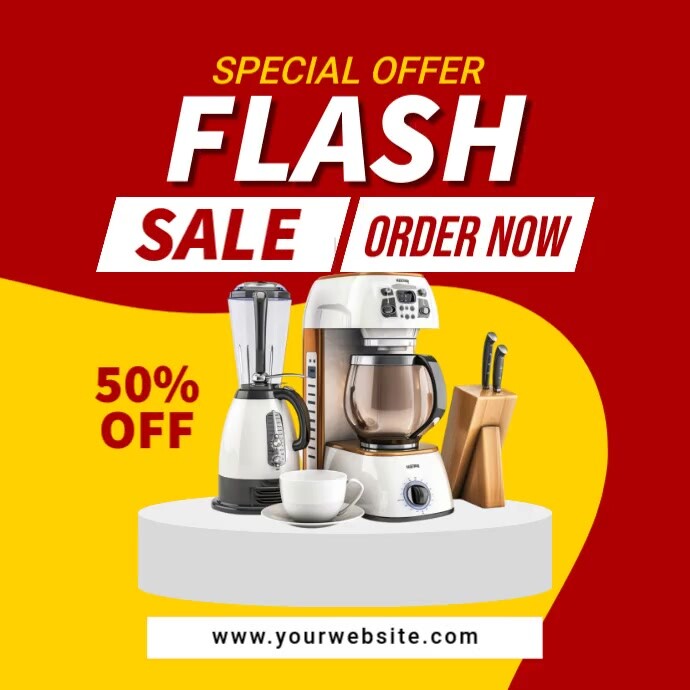 Red Modern & Minimal Flash Sale Appliances Instagram Post template