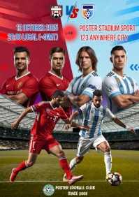 Red Modern & Minimal Football Match Day A4 template