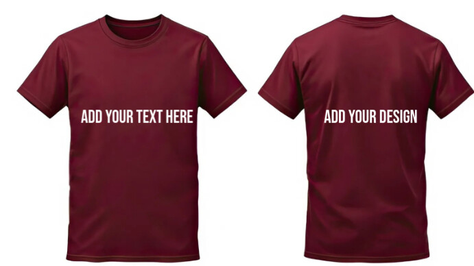 Red Modern & Minimal Front And Back View Of An Apparel Mockup  Digital Display (16:9) template