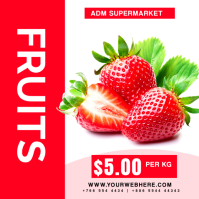 Red Modern & Minimal Fruit Sale Instagram Post template