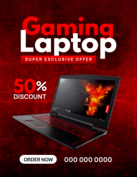 Rosso Gaming Laptop Sale Volantino Template