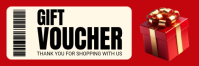 Red Modern & Minimal Gift Voucher Twitter Banner template