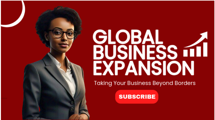 Red Modern & Minimal Global Business Expansion  Youtube Thumbnail template