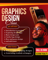 Red Modern & Minimal Graphics Design Class Instagram Portrait template