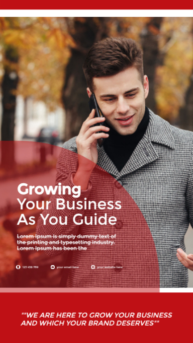 Red Modern & Minimal Growing Business Agency Ad Advertisement Promo ...