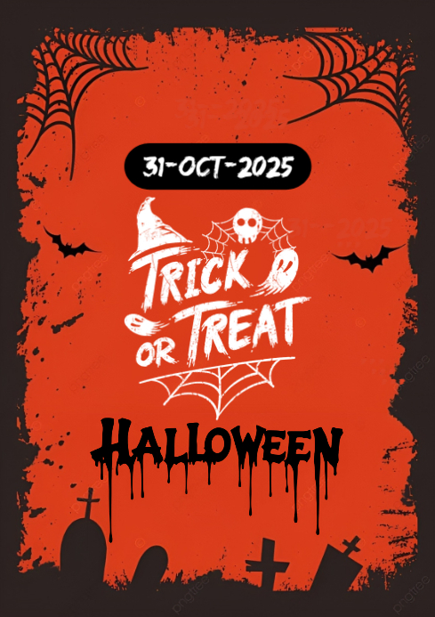 Red Modern & Minimal Halloween A4 template