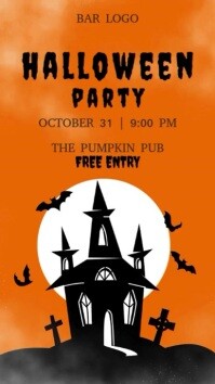 Red Modern & Minimal Halloween Party Instagram Story template