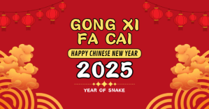Red Modern & Minimal Happy Chinese New Year Iklan Facebook Facebook-annonce template