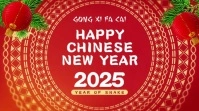 Red Modern & Minimal Happy Chinese New Year Pos Twitter template