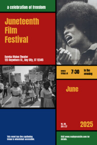 Red Modern & Minimal Happy Juneteenth Day 2026 Poster Póster template