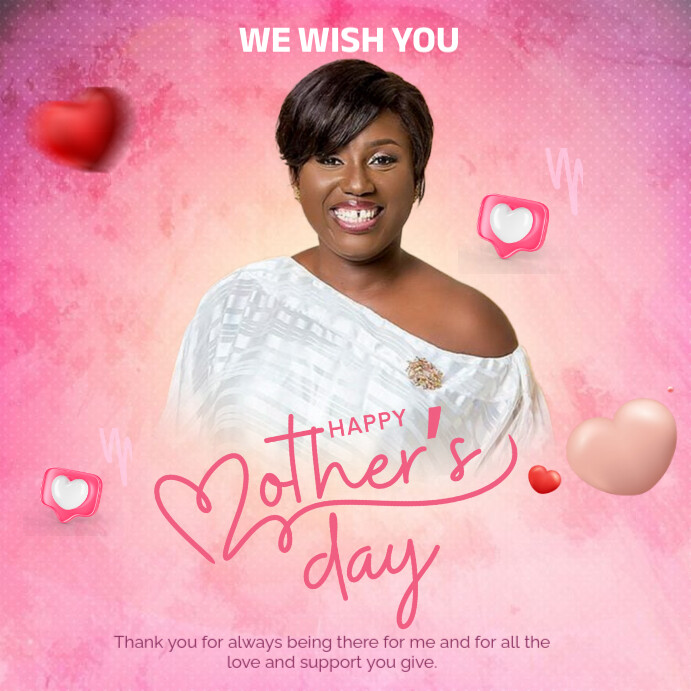 Red Modern & Minimal Happy Mother's Day  Instagram Post Iphosti le-Instagram template
