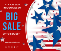 Merah Independence Day Sale Malaking Rektangle Template