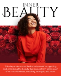 Red Modern & Minimal Inner Beauty Day Instagram Portrait template
