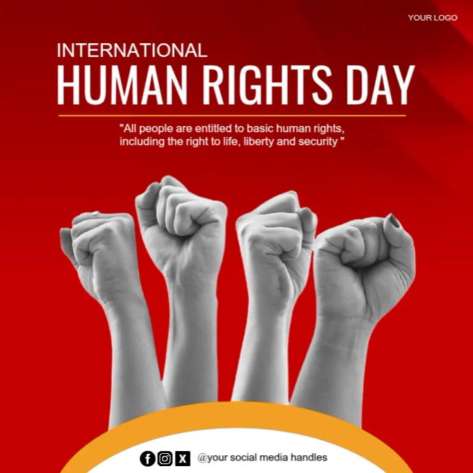 Red Modern & Minimal International Human Rights Day Instagram Post ...