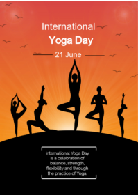Red Modern & Minimal International Yoga Day A6 template