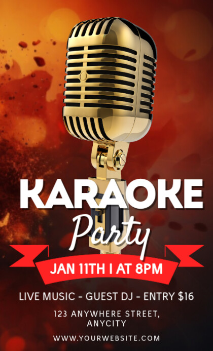 Red Modern & Minimal Karaoke Party Legal As template