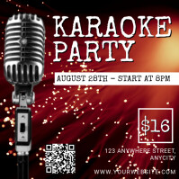 Red Modern & Minimal Karaoke Party Pos Instagram template