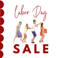 Red Modern & Minimal Labor Day Sale Instagram Post template