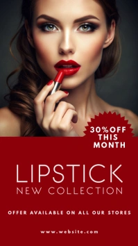 Red Modern & Minimal Lipstick Instagram Story template