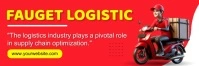 Red Modern & Minimal Logistic  Twitter Banner template