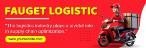Red Modern & Minimal Logistic  Twitter Banner template