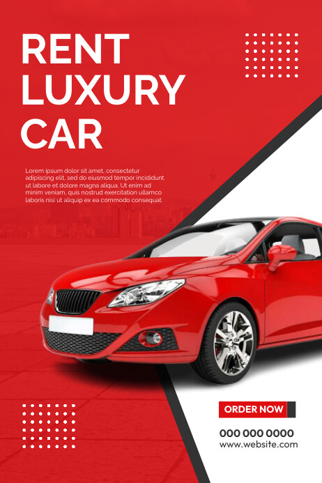 Red Modern & Minimal Luxury Car Rental Poster Template | PosterMyWall