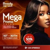 Red Modern & Minimal Luxury Hair And Beauty Sale Template  Instagram Post