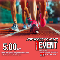 Red Modern & Minimal Marathon Event Instagram Post template