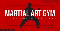Red Modern & Minimal Martial Art Gym Facebook Isithombe Esabiwe ku-Facebook template