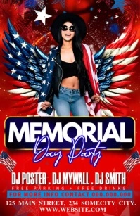 Red Modern & Minimal Memorial Day Half Page Wide Meia página larga template