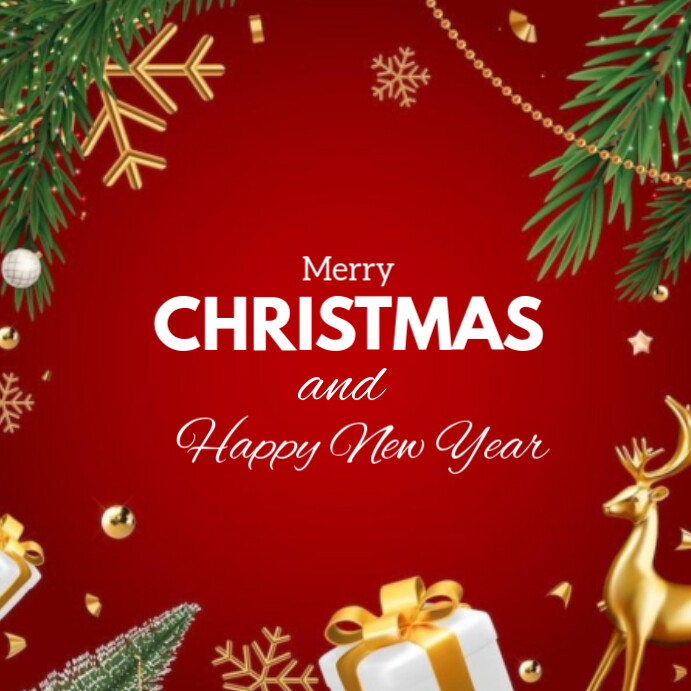 Copy of Red Modern & Minimal Merry Christmas And Happy New Year ...