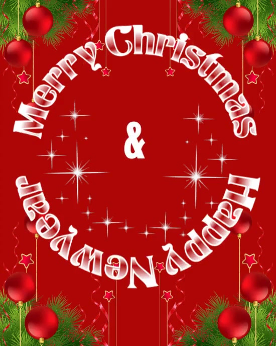 Red Modern & Minimal Merry Christmas And Happy New Year Instagram ...