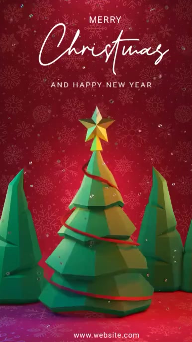 Copy of Red Modern & Minimal Merry Christmas Digital Display (9:16 ...