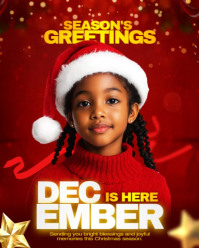 Red Modern & Minimal Merry Christmas Greeting Card Instagram Portrait template