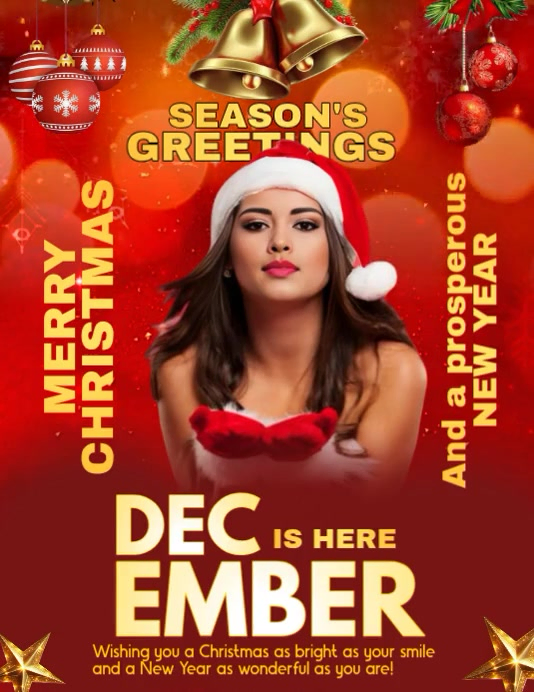 Copy of Red Modern & Minimal Merry Christmas/happy New Year Greetings ...