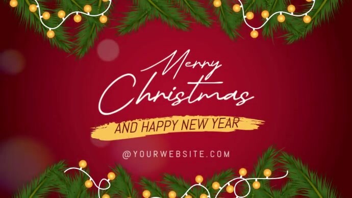 Red Modern & Minimal Merry Christmas Pos Twitter template