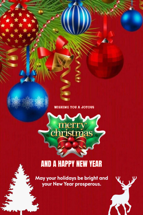 Copy of Red Modern & Minimal Merry Christmas Poster | PosterMyWall