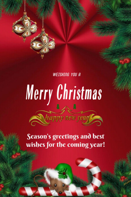 Copy of Red Modern & Minimal Merry Christmas Poster | PosterMyWall