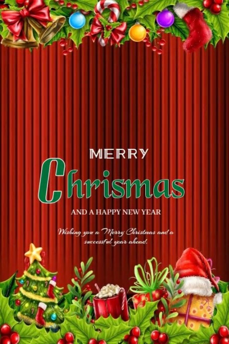 Copy of Red Modern & Minimal Merry Christmas Poster | PosterMyWall