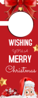 Red Modern & Minimal Merry Christmas Wishes  Door Hanger template