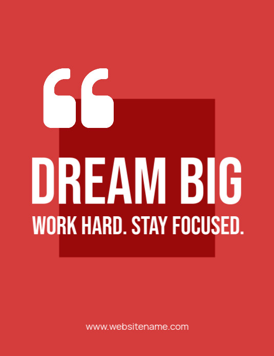 Red Modern & Minimal Motivational Quotes Flyer Template | PosterMyWall