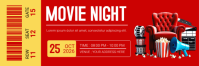 Red Movie Night Event Nagłówek na Twittera Template